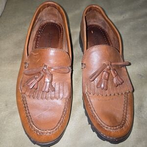 Cole Hann Womens Brown Leather Tassel Loafers Size 9M